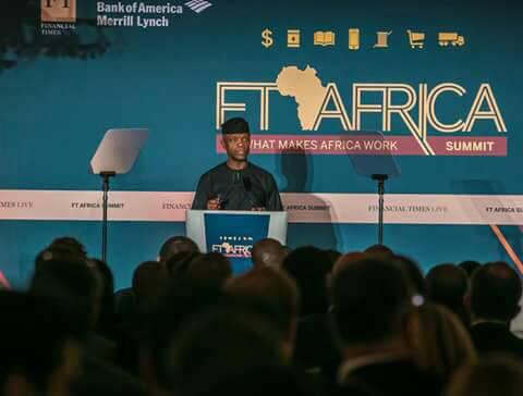 Yemi Osinbajo at Financial Times Africa Summit in London