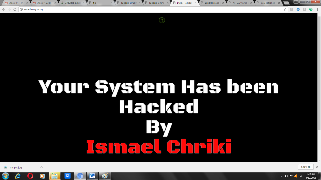SMEDAN site hacked