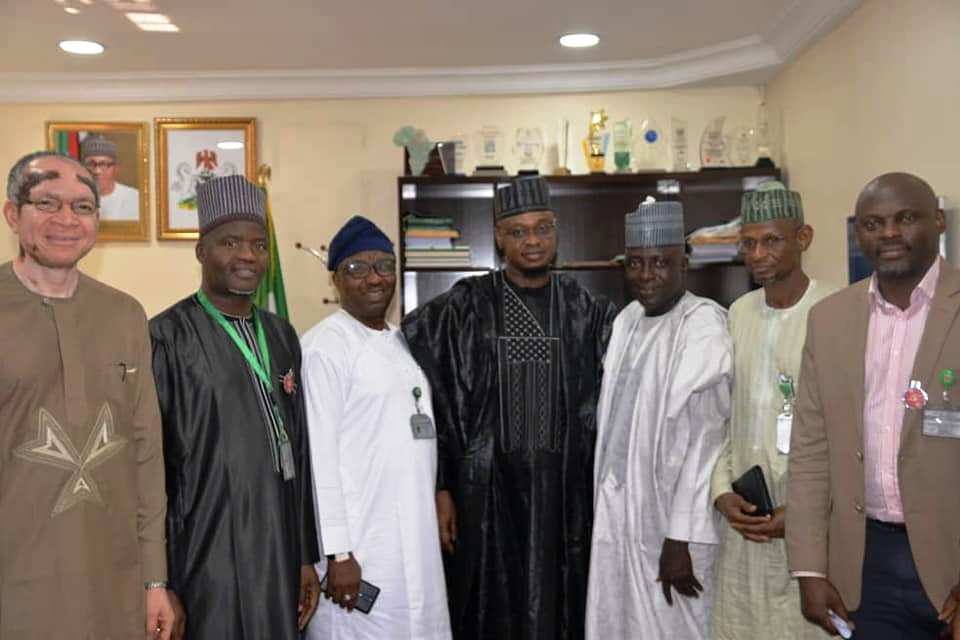 DG of NITDA Dr. Pantami and Vice Chancellor of UNIJOS, Prof Seddi Sebastian Maimako with management of both organisations