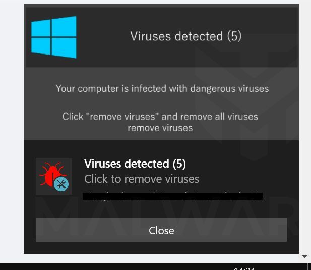 Windows malware infections detected on Windows